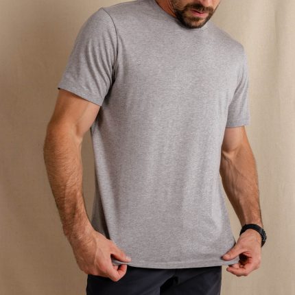 Gray men's cotton T-shirt