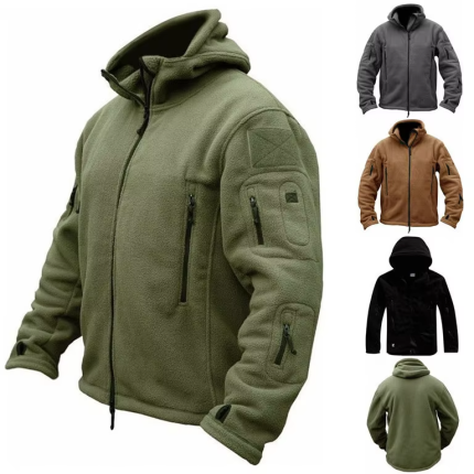 Fleece Jacket Top Quality Zipper Hoodie Autumn Fashion Men Outdoor Cargo Coat