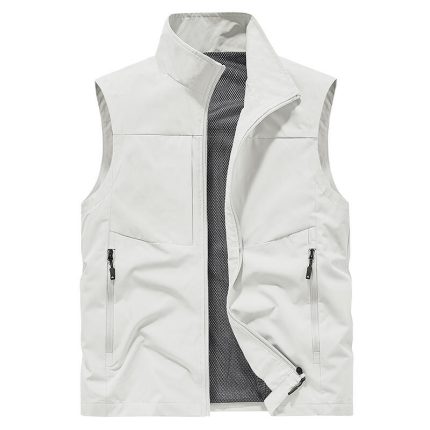 Men's Lightweight Softshell Fishing Vests Windproof Waterproof Sleeveless Jacket Men's Waistcoat