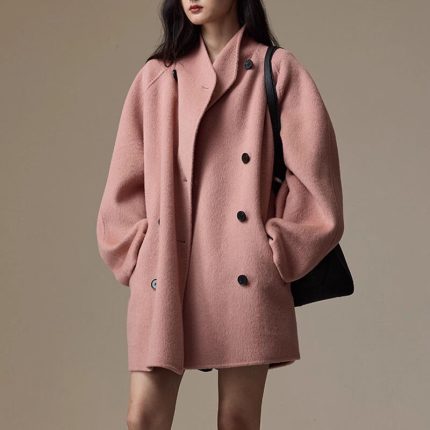 Double Breasted Camel Hair Overcoat Winter Custom Mid Length Double Faced Wool Coats