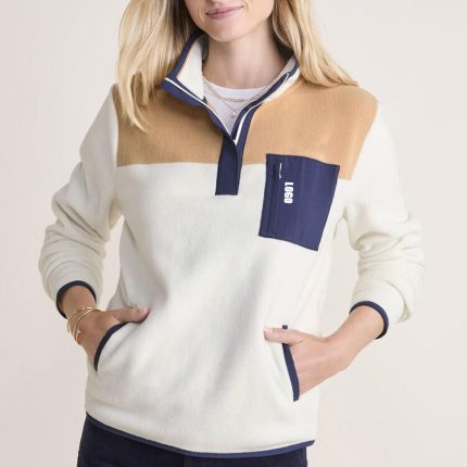 Custom Women 100% Polyester 1/4 Zipper Patchwork Fuzzy Polar Fleece Jacket With Pocket